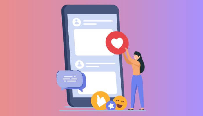 Ícone de celular com notificações para frases de Instagram
