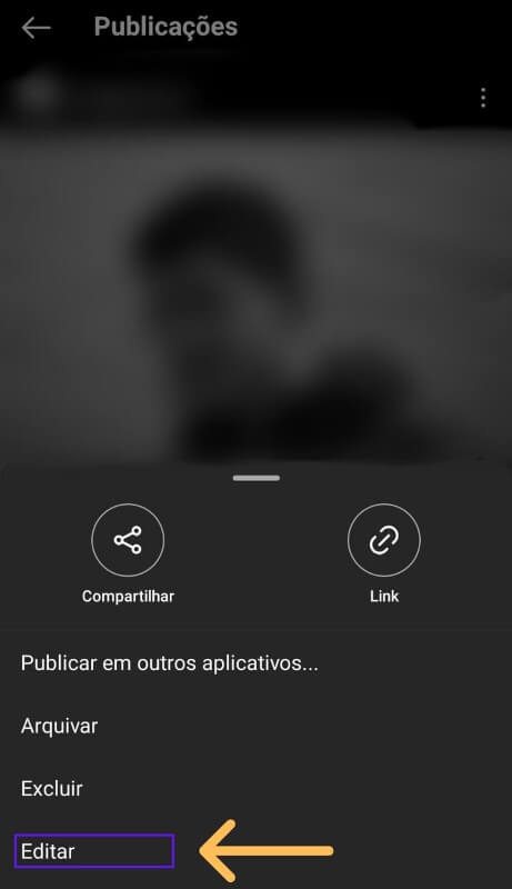 Editar publicação instagram