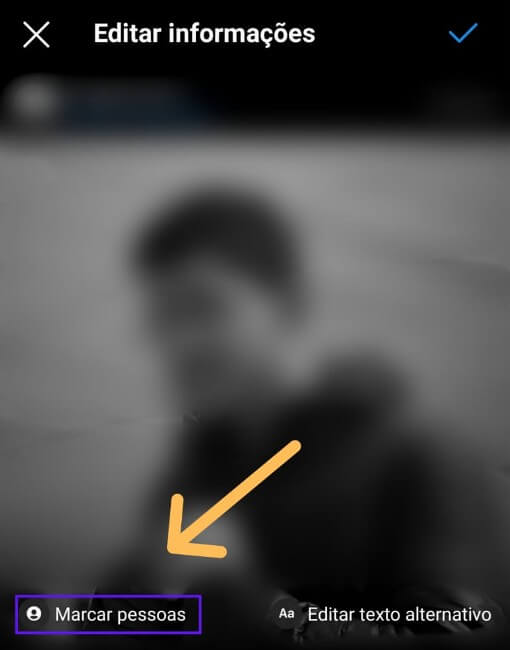 Marcar perfil em publicação postada