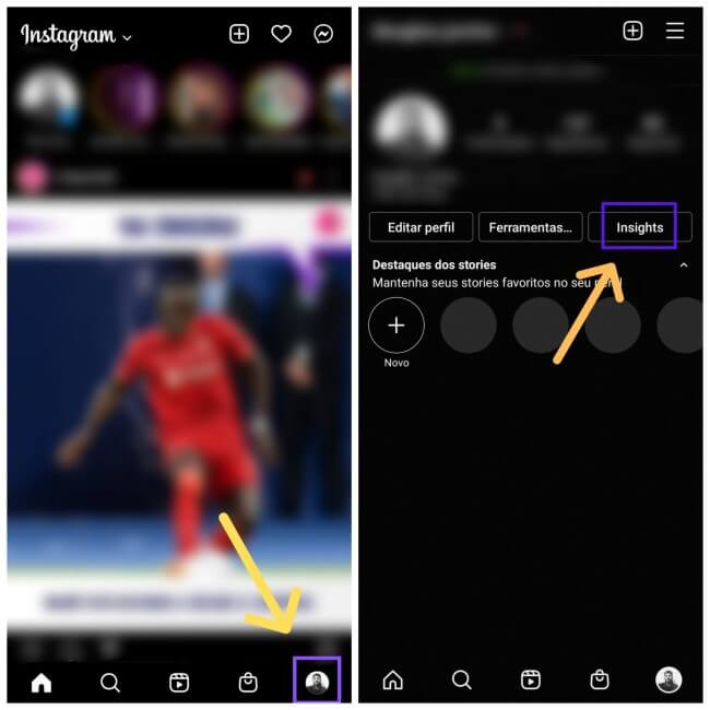 Acessar Insights no perfil do Instagram