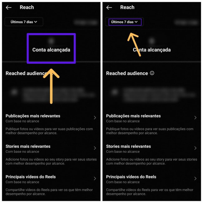 Ajustar período de análise no Instagram Insights