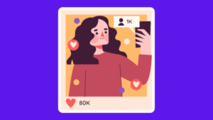 Desenho de uma influenciadora digital famosa instagram