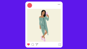 Desenho de foto de qualidade postada no feed do Instagram