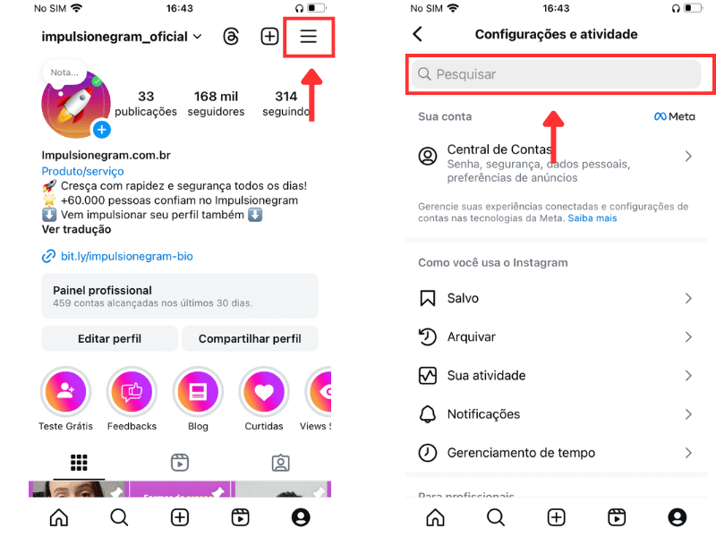 desativando online no instagram em 2 passos