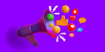 Imagem megafone com icones de redes sociais saindo para fora indicando se vale a pena comprar seguidores ou nao