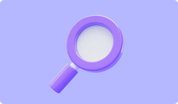 lupa em fundo roxo para mostrar seguranca ao comprar seguidores
